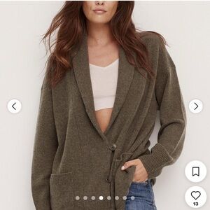 NAKED CASHMERE Emmy Oversized Soft Thick Cashmere Shawl Buttoned Cardigan M $595
